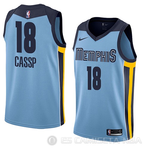 Camiseta Omri Cassp #18 Memphis Grizzlies Statement 2018 Azul - Haga un click en la imagen para cerrar
